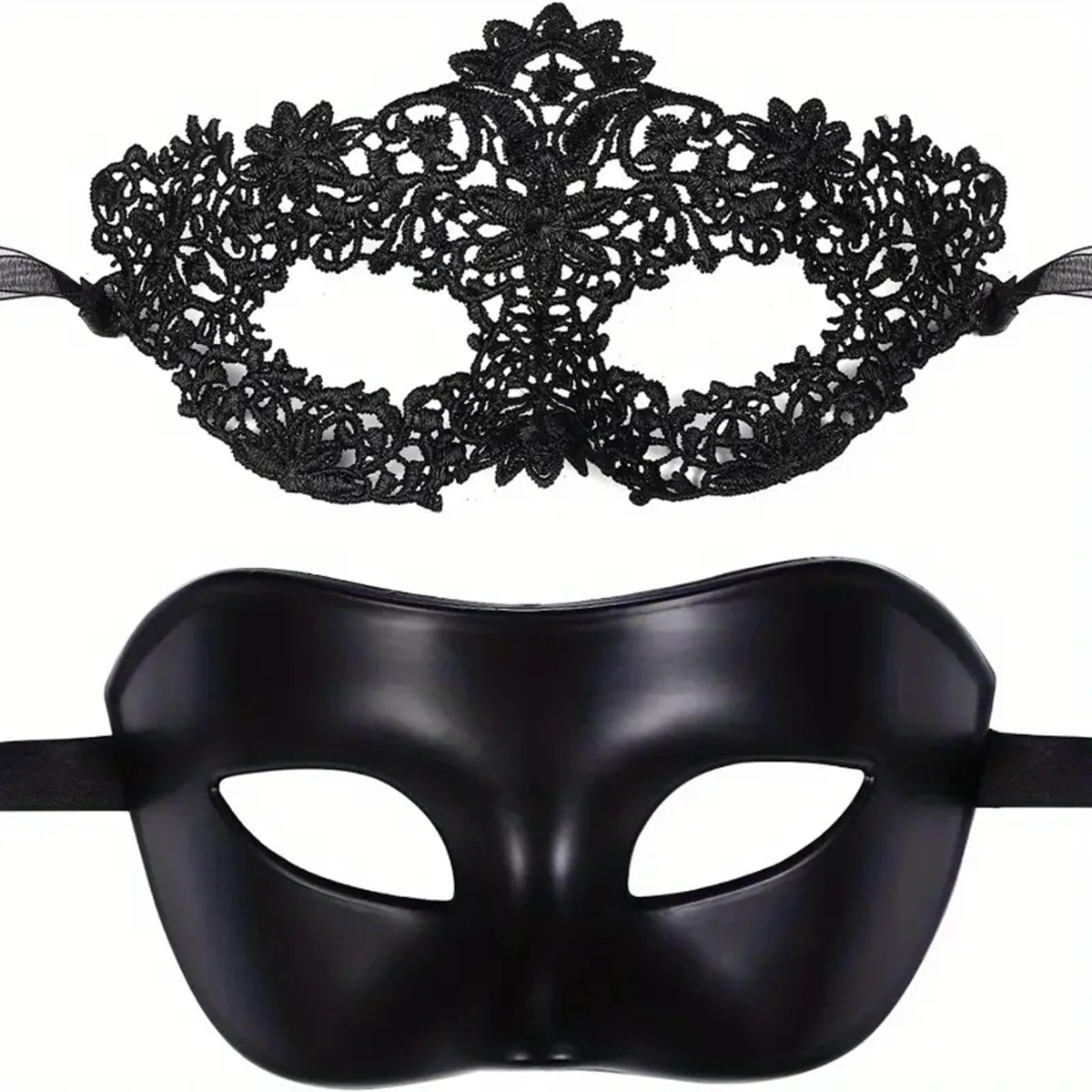 Black Face Mask Pack - 2 Piezas de Máscaras de Encaje