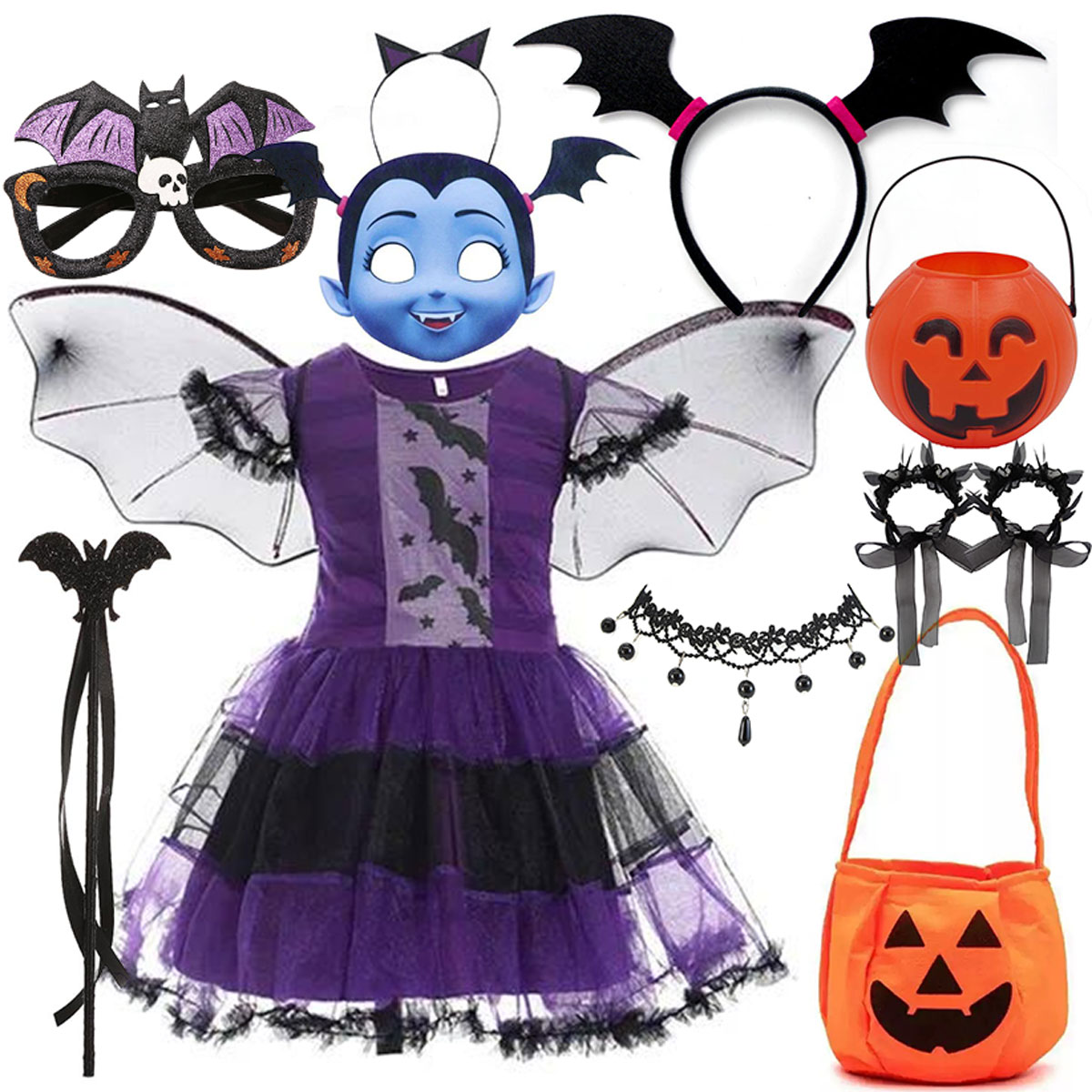 Kids Face Mask - Disfraz de Murciélago Vampiro para Niñas